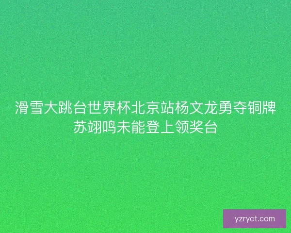 滑雪大跳台世界杯北京站杨文龙勇夺铜牌苏翊鸣未能登上领奖台