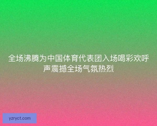 全场沸腾为中国体育代表团入场喝彩欢呼声震撼全场气氛热烈